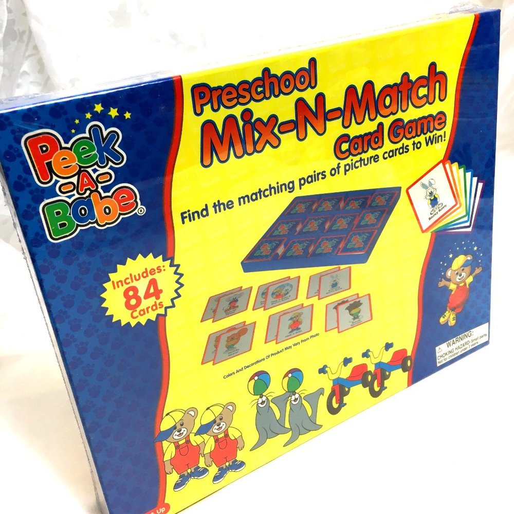 Peek-A-Babe Preschool Mix-n-Match Card Game NWT Vintage